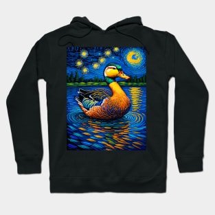 Duck in starry night Hoodie